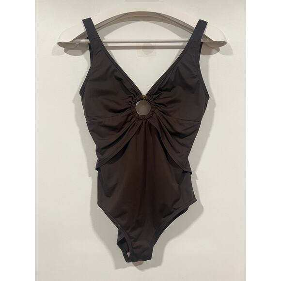 Women’s Tommy Bahama one Piece Swimsuit 6 Brown - Picture 2 of 7